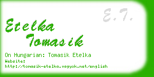 etelka tomasik business card